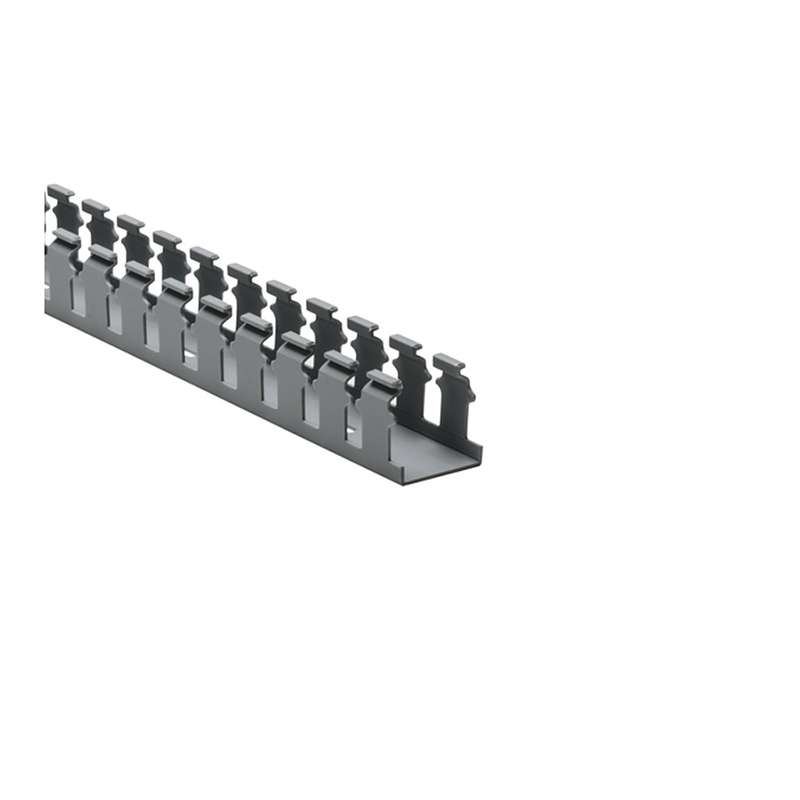 Gray Wiring Duct, Slotted Wall, 1.5x1.5", Non-Adhesive, 120ft/Carton